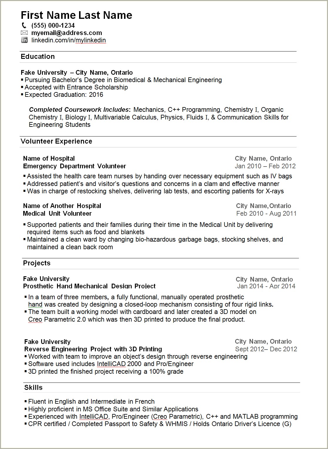 Skills To Write On A College Resume