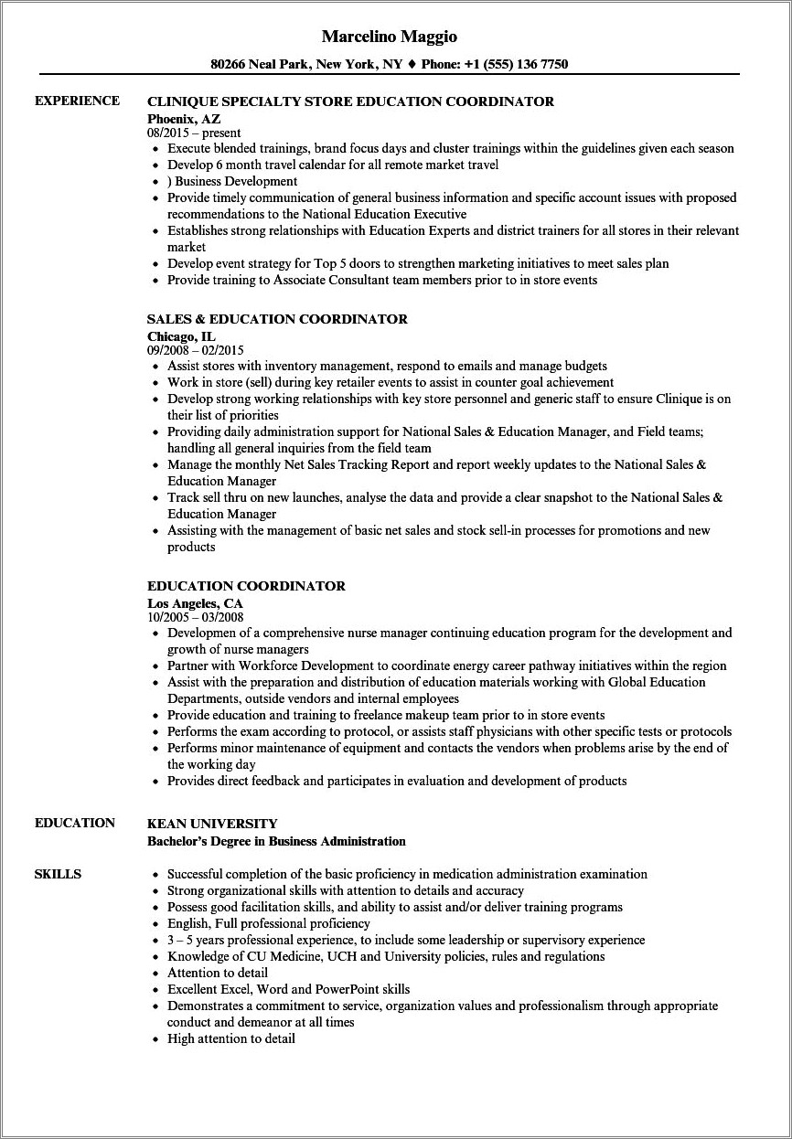 Social Emotional Learning Coordinator Resume Examples