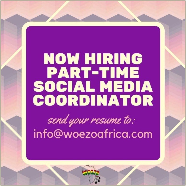 Social Media Coordinator Job Description Resume