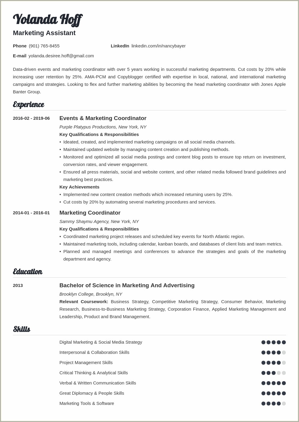 Social Media Coordinator Resume Samples Skills