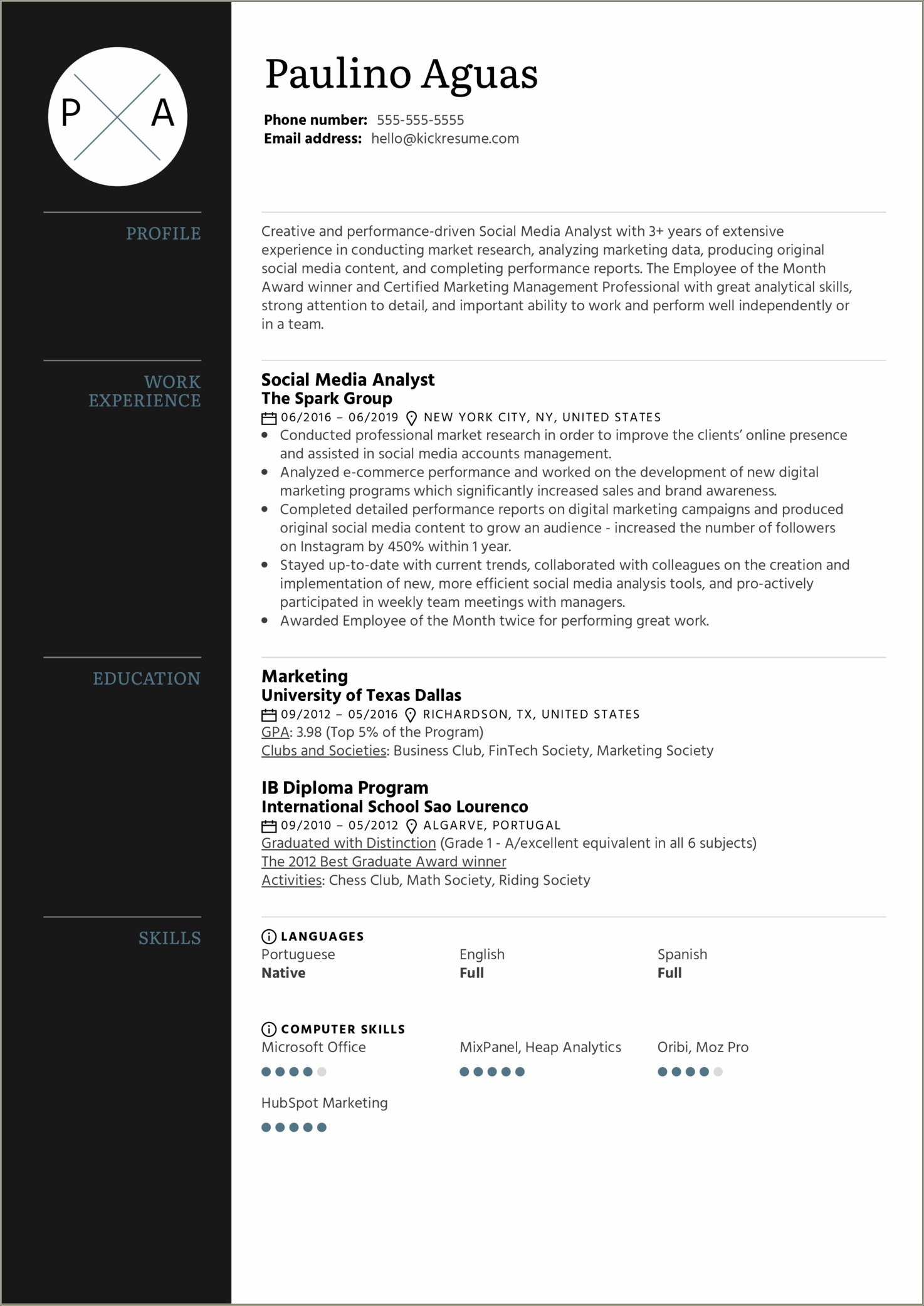 Social Media Experience On A Resume