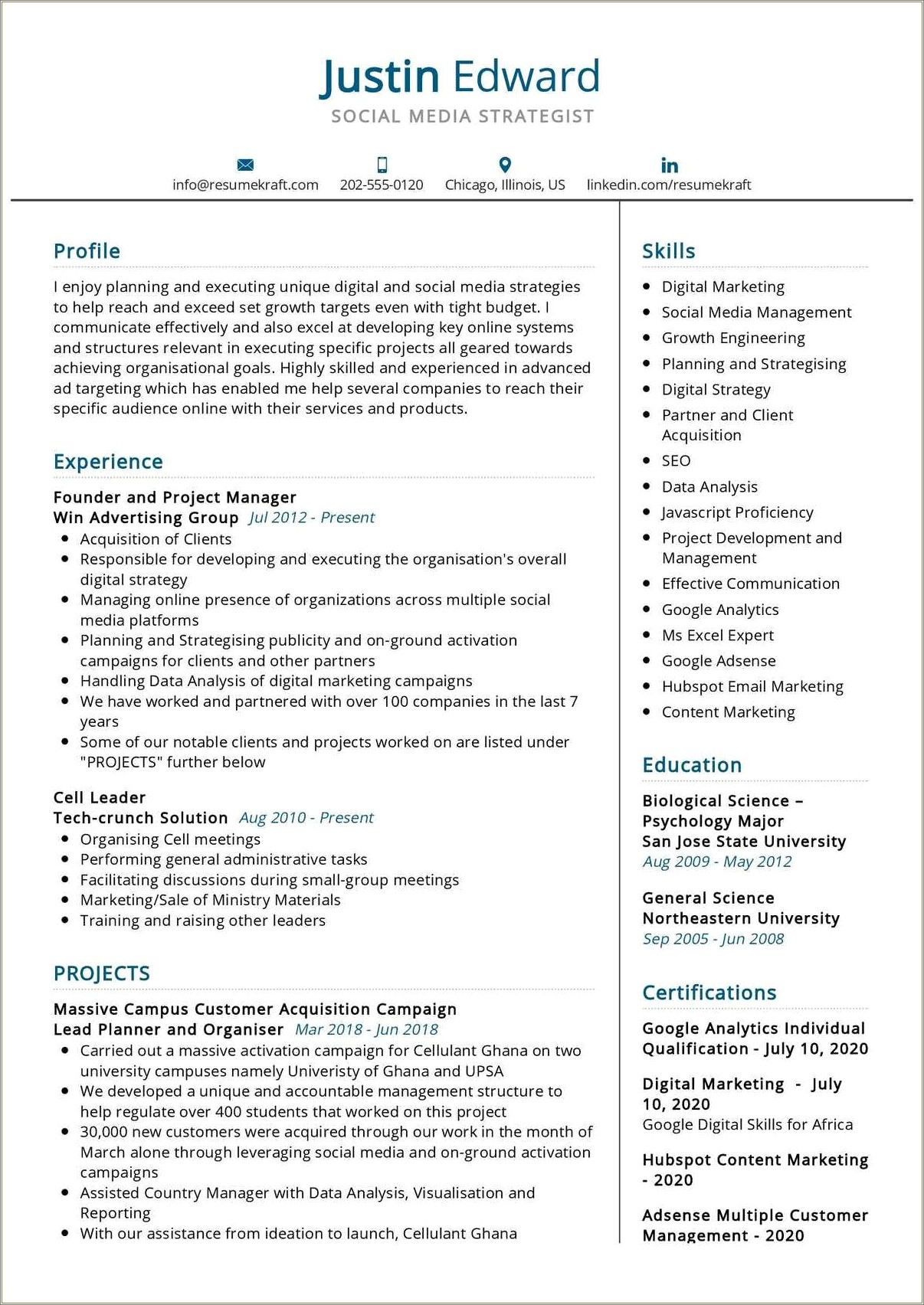 Social Media Skills On A Resume