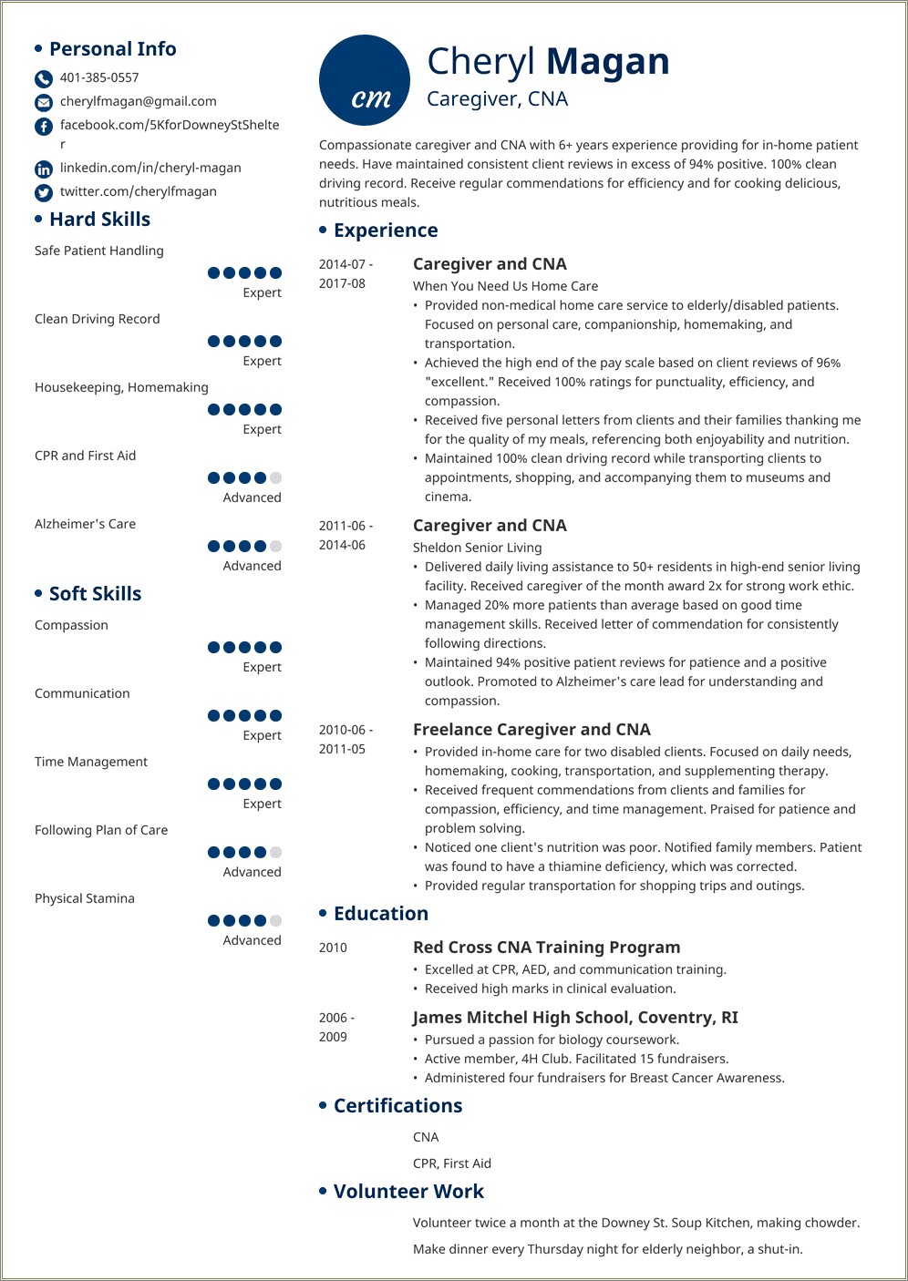 Social Worker Resume Education Live Carer