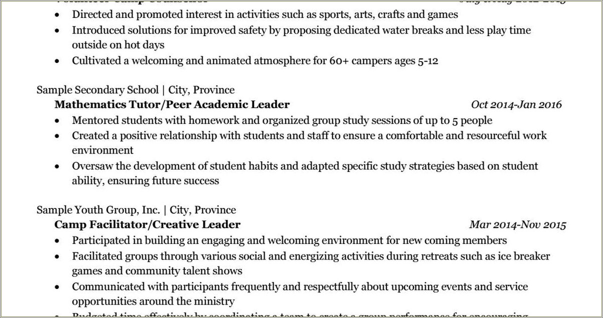 Social Worker Sample Resume No Experience