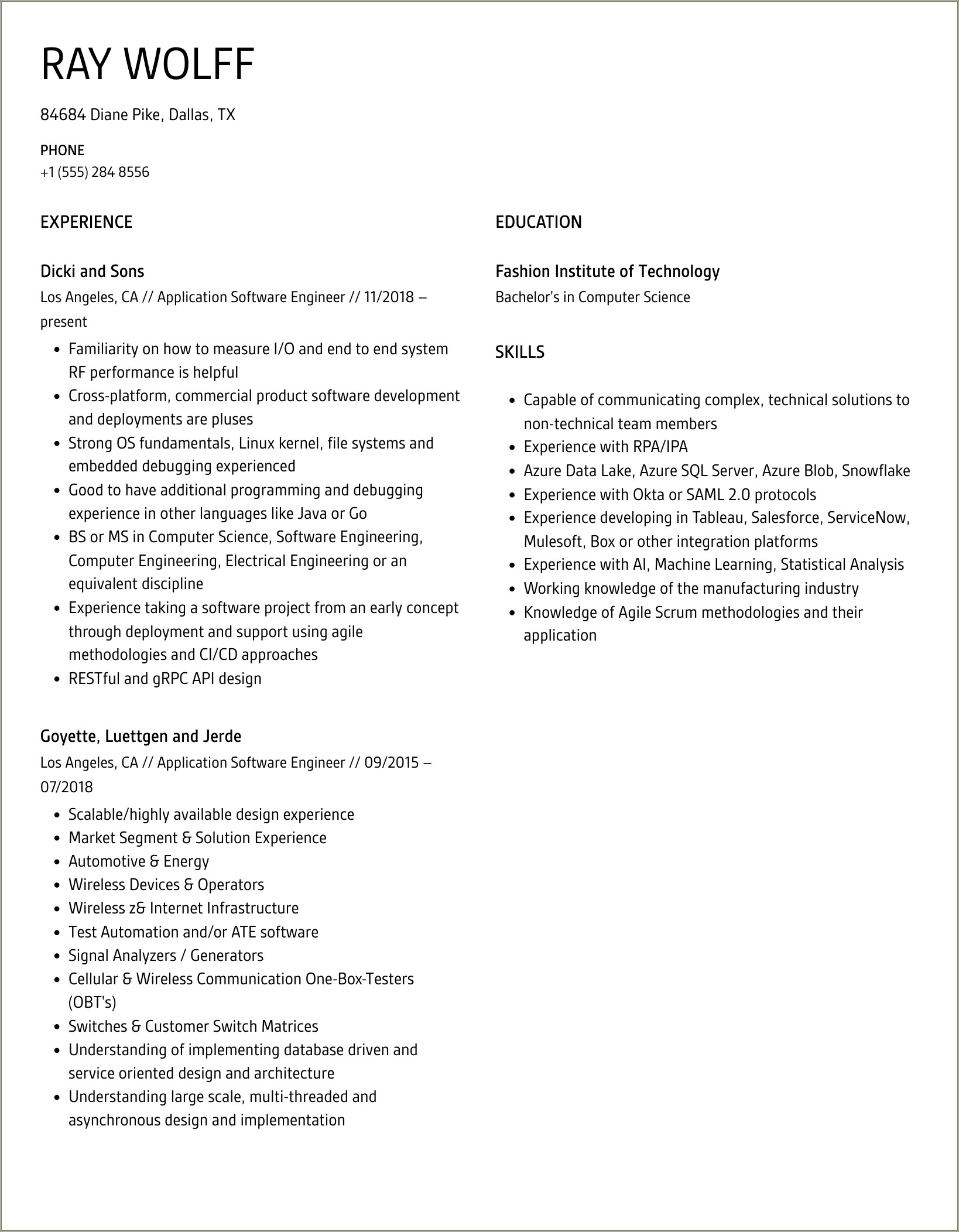 Software Creates A Resume Based On Job Description