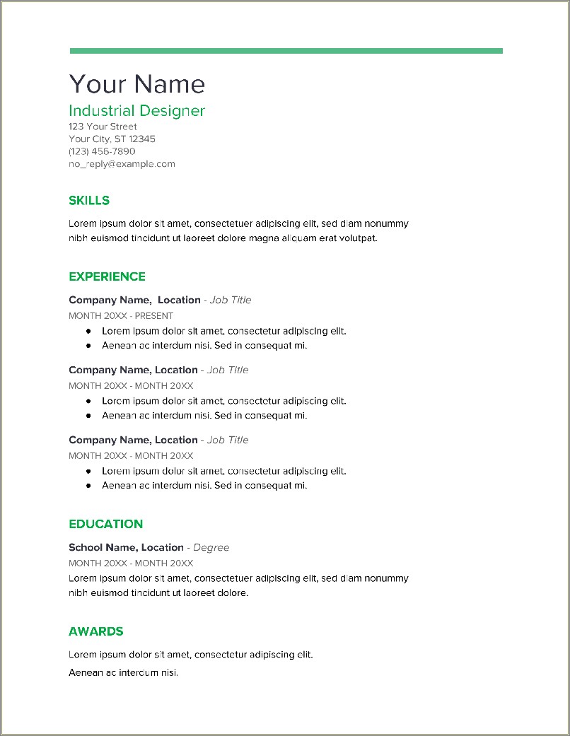 Software Developer Resume Template Google Docs