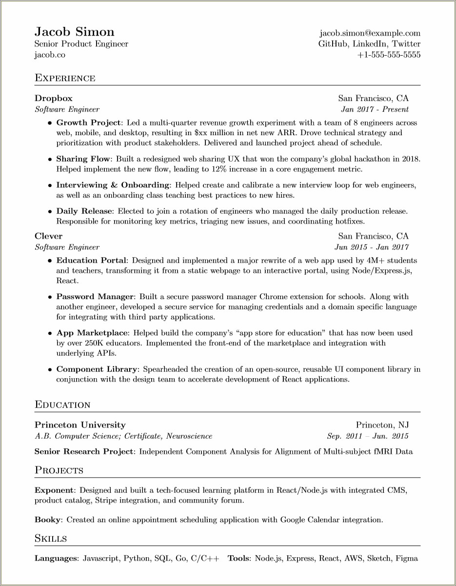 Software Engineer Resume Best Practices Linkedin