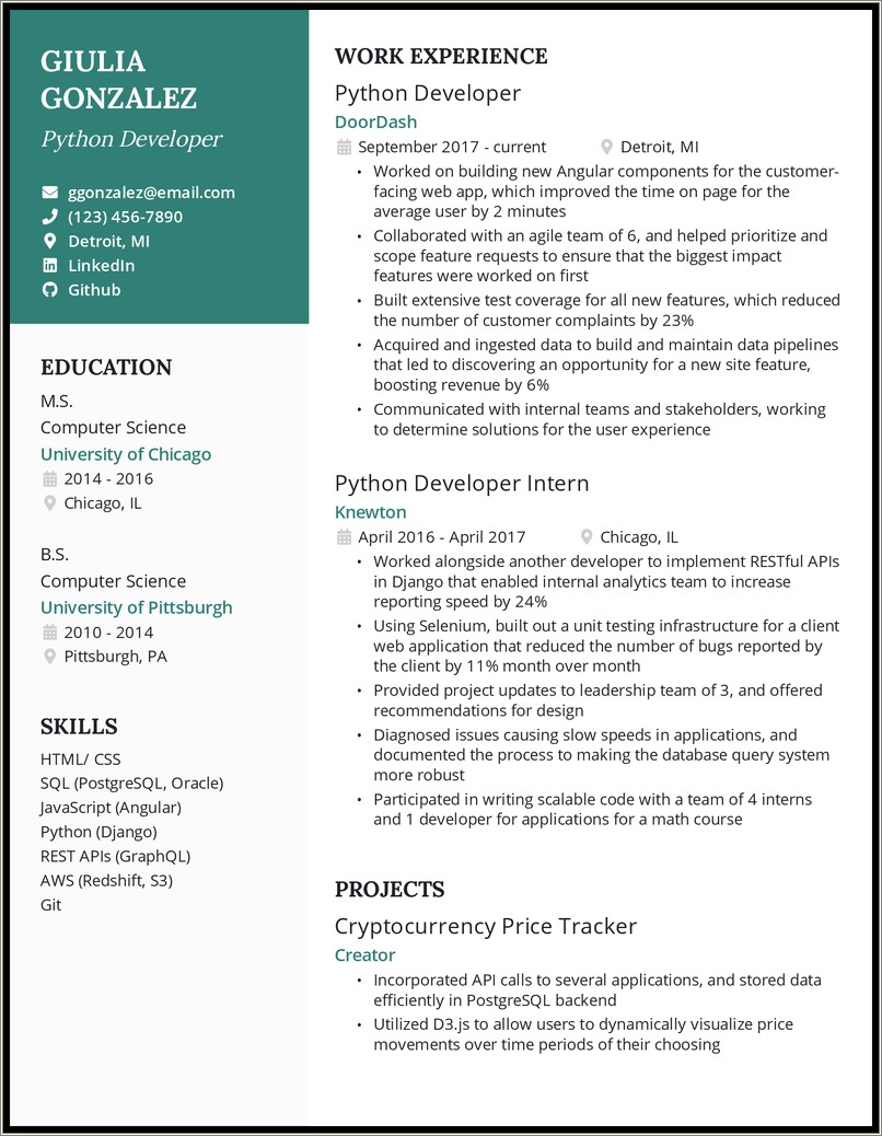 Software Engineer Resume Sample Monster Entry Level