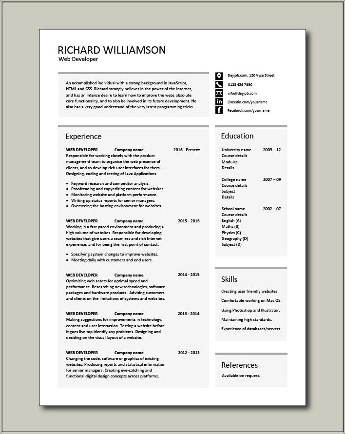 Software Engineer Resume Template Download Free