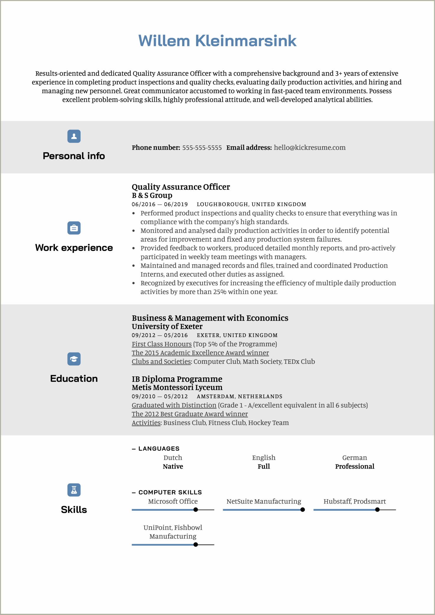 Software Quality Assurance Manager Resume Sample