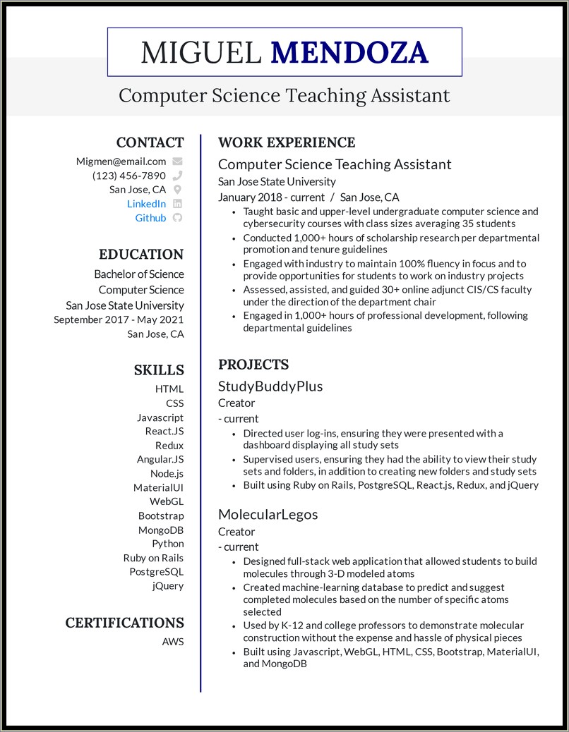 Software Skills For College Students On Resume