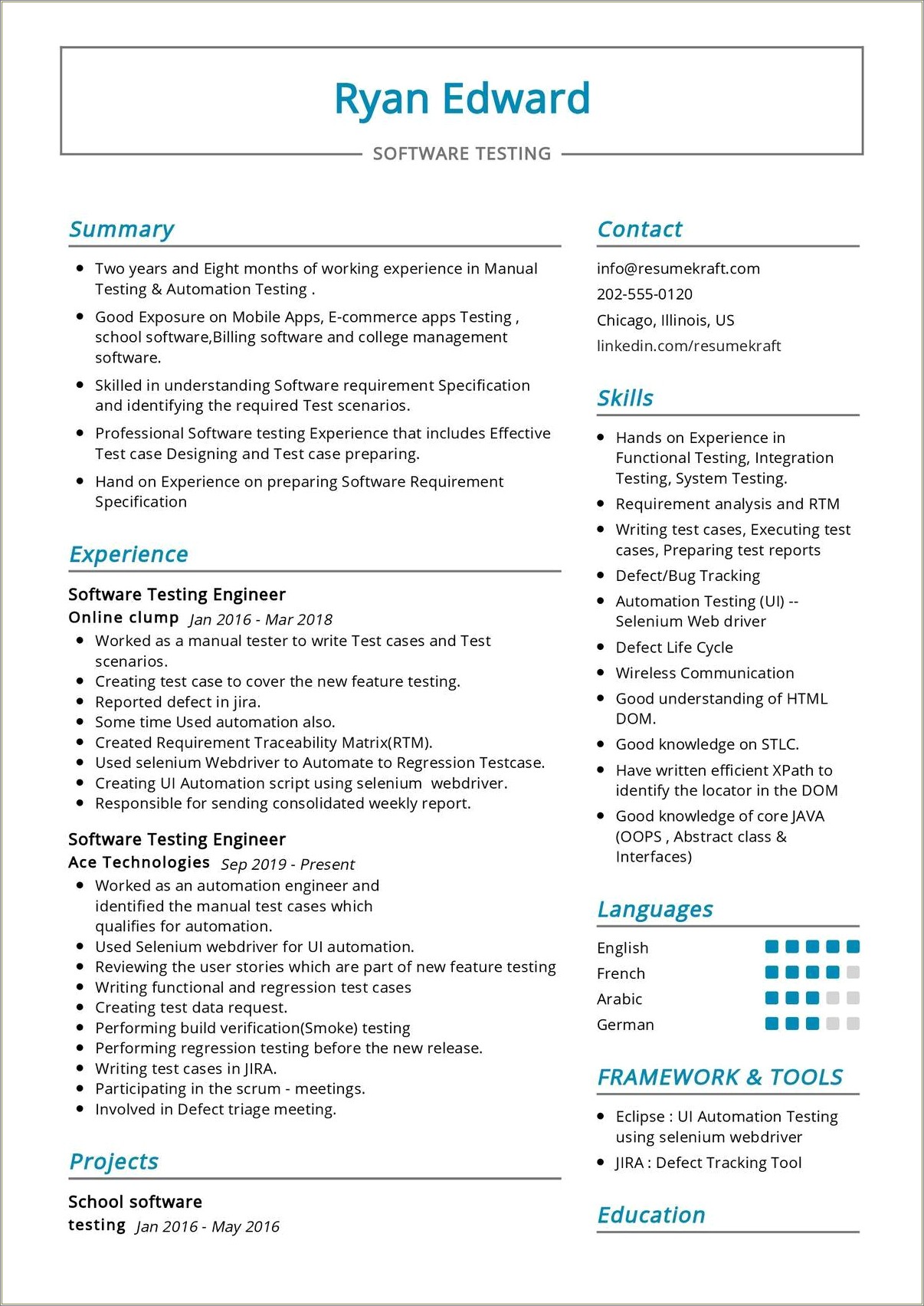 Software Testing Resume Samples 10 Years Experience