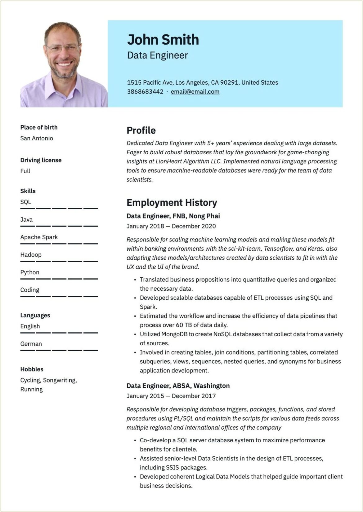 Spark Resume For 2 Years Experience