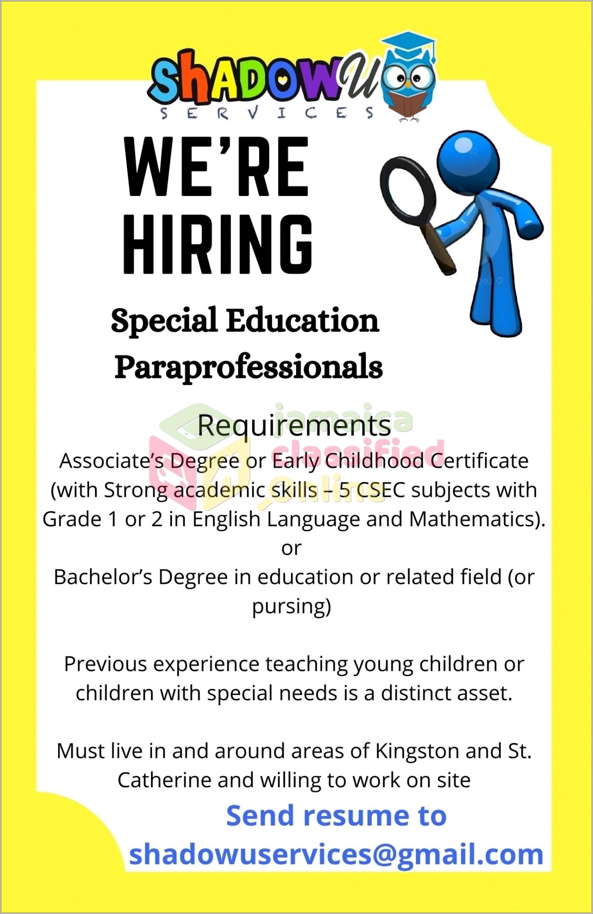 Special Needs Paraeducator Resume No Experience