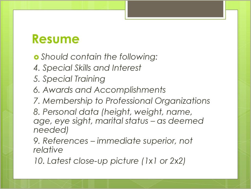 Special Skills And Interests On Resume