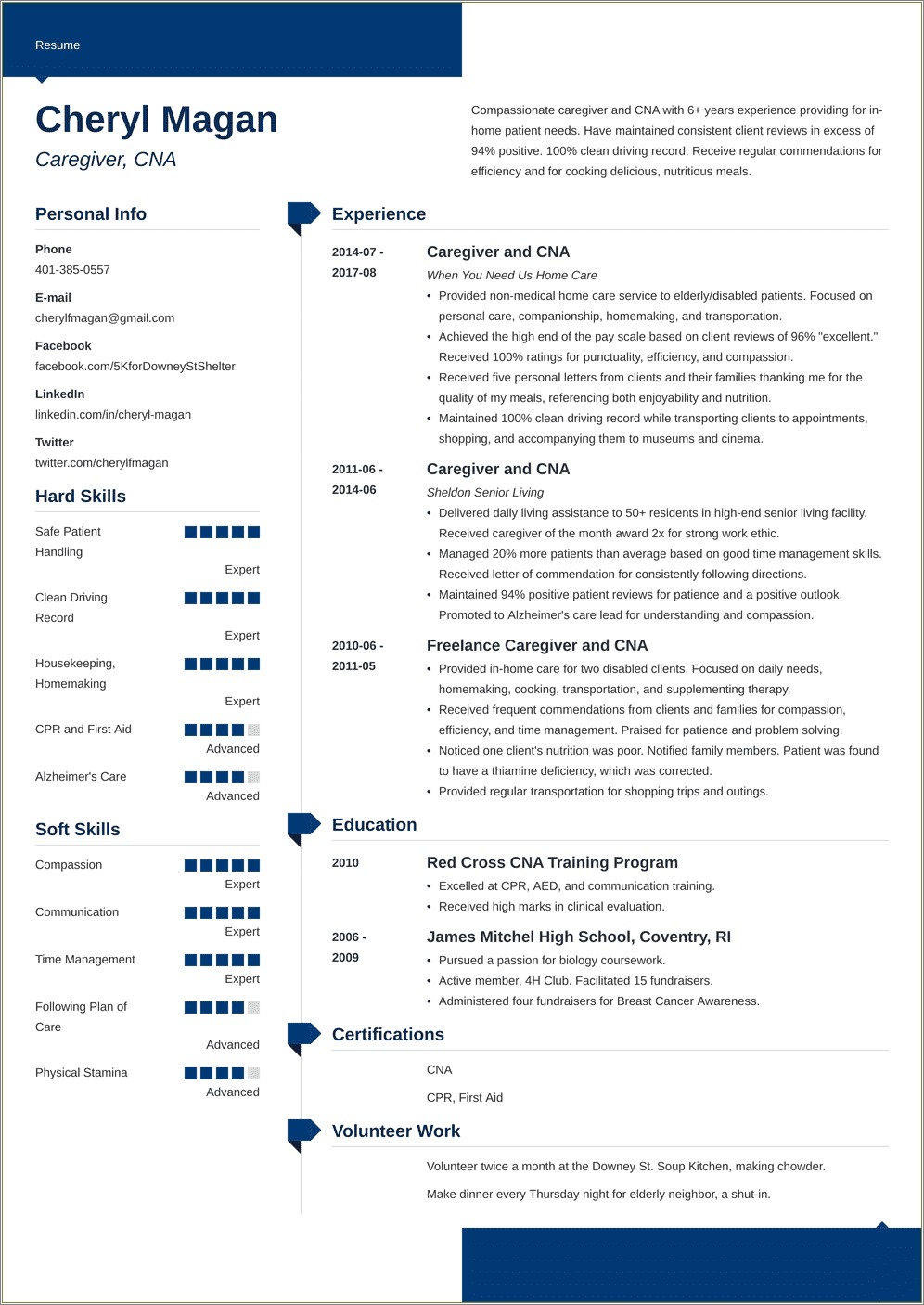 Special Skills For A Resume In Handicapped Caregiver