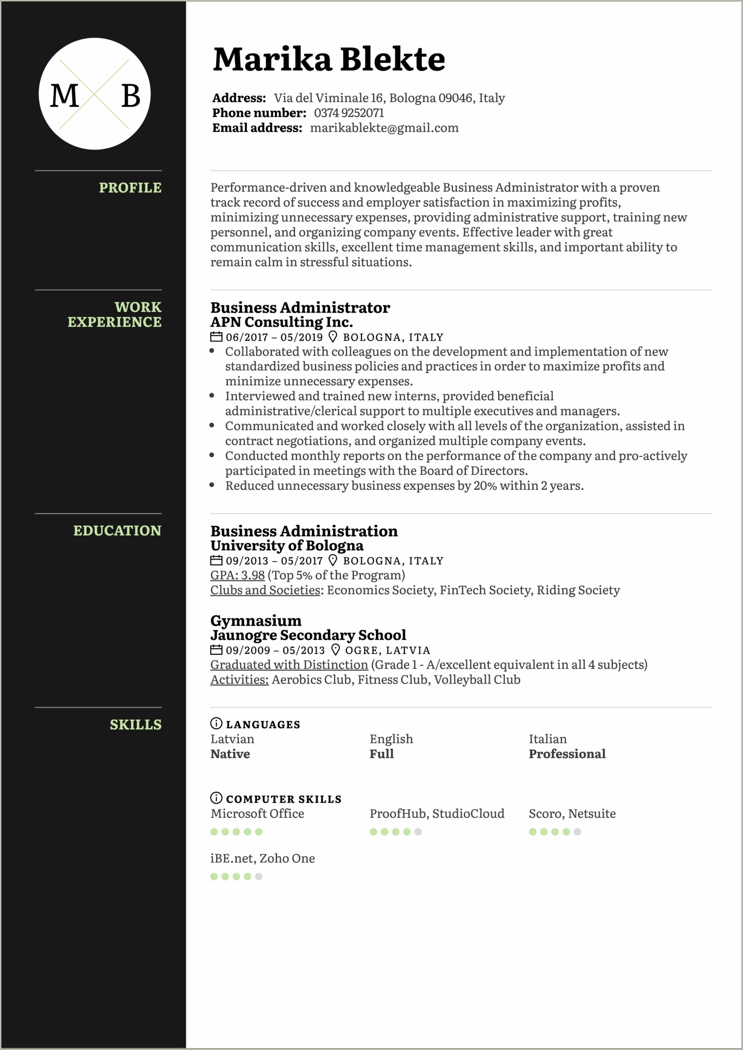 Specialty And Wellness Administrator Resumes Examples