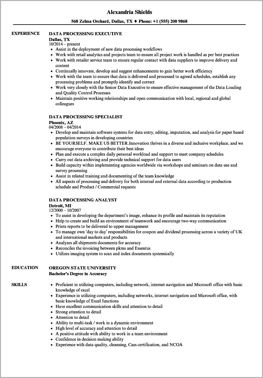 Specification Datasheet And Errata Ownershipinterpersonal Skills Resume