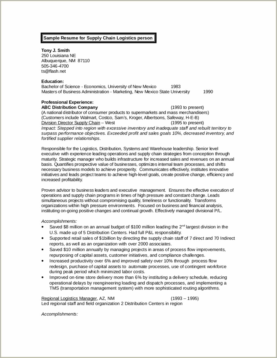 Sporting Goods Job Objective For Resume