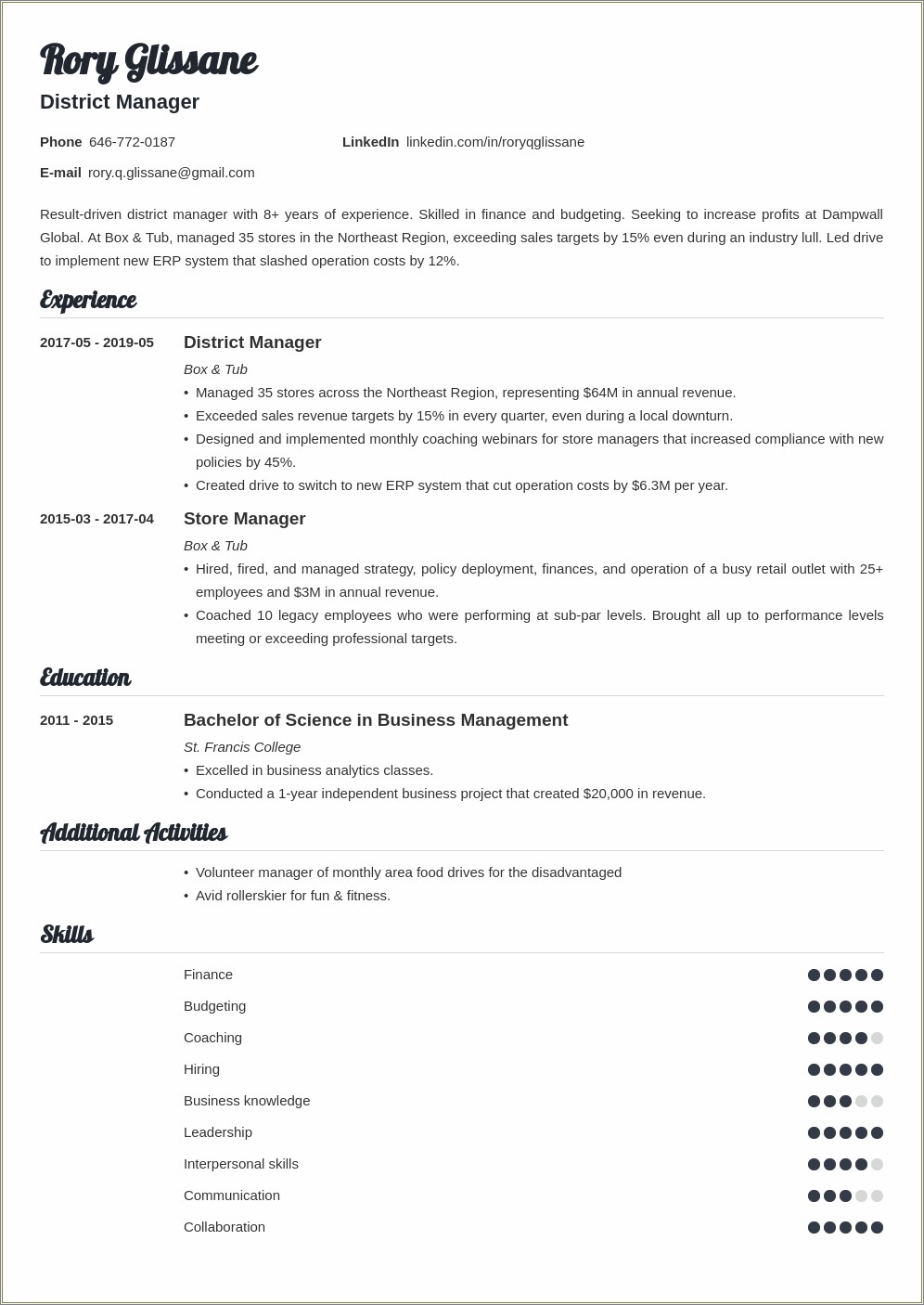 Sprint Sales Consultant Job Description Resume