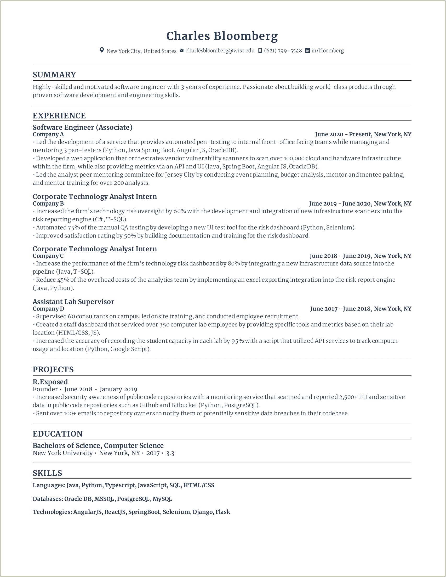 Sql Developer Resume 2 Years Experience Pdf