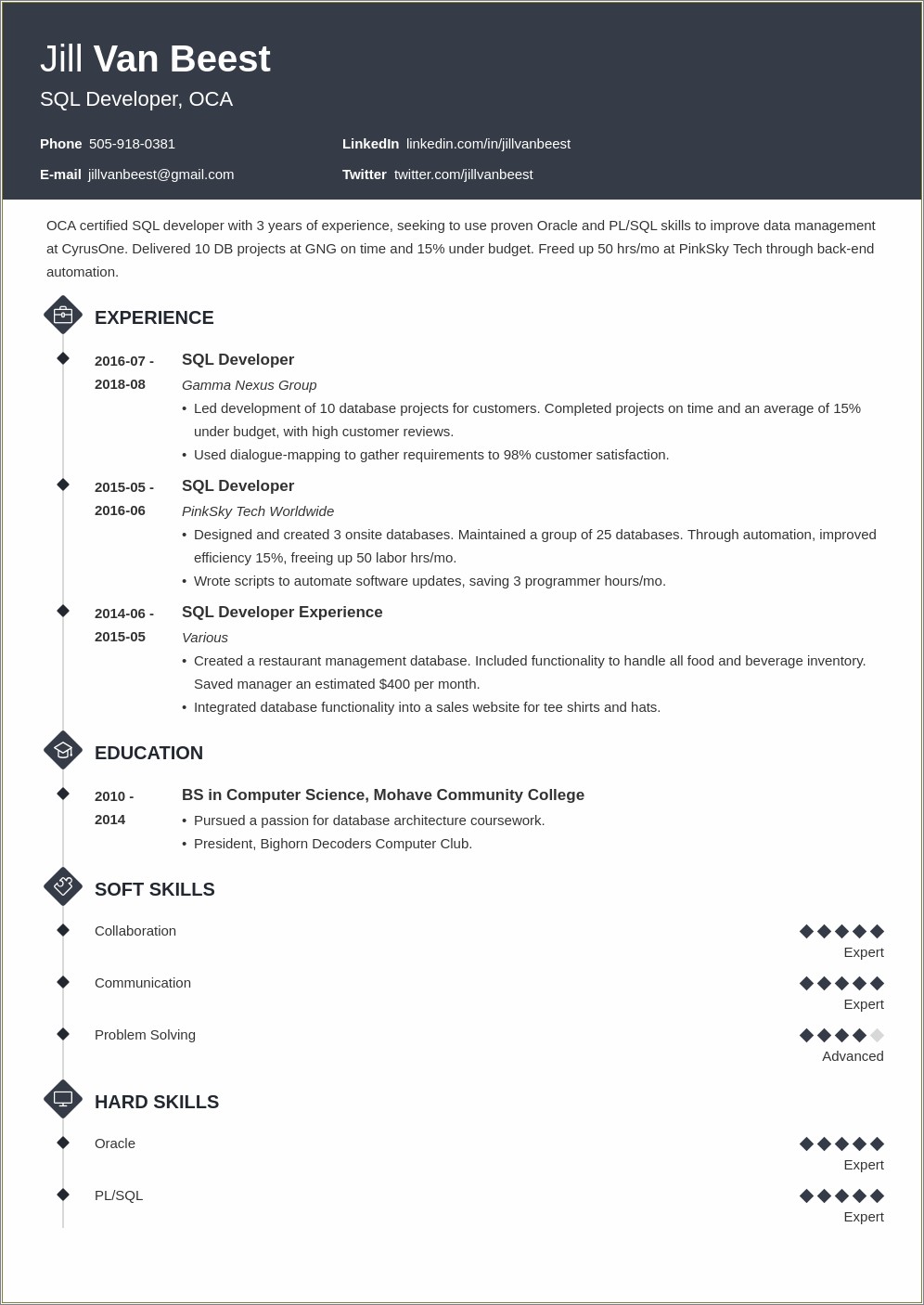 Sql Developer With Azure Experience Resume