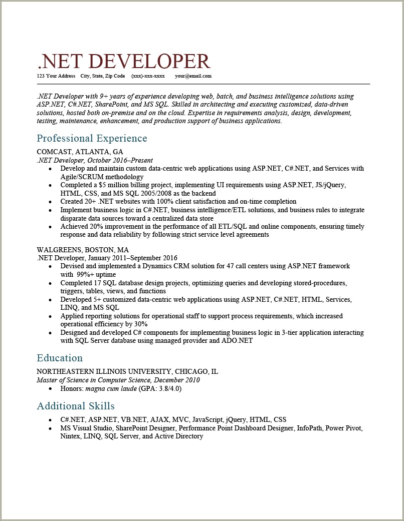 Sql Server 2 Years Experience Resumes