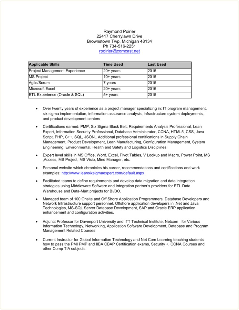 Sql Server Dba Resume Sample With V Lookups