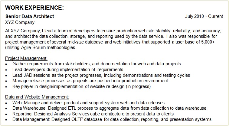 Sql Server Dba Resume With 5 Years Experience