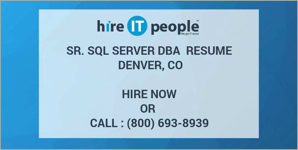 Sql Server Dba Resume With 6 Years Experience