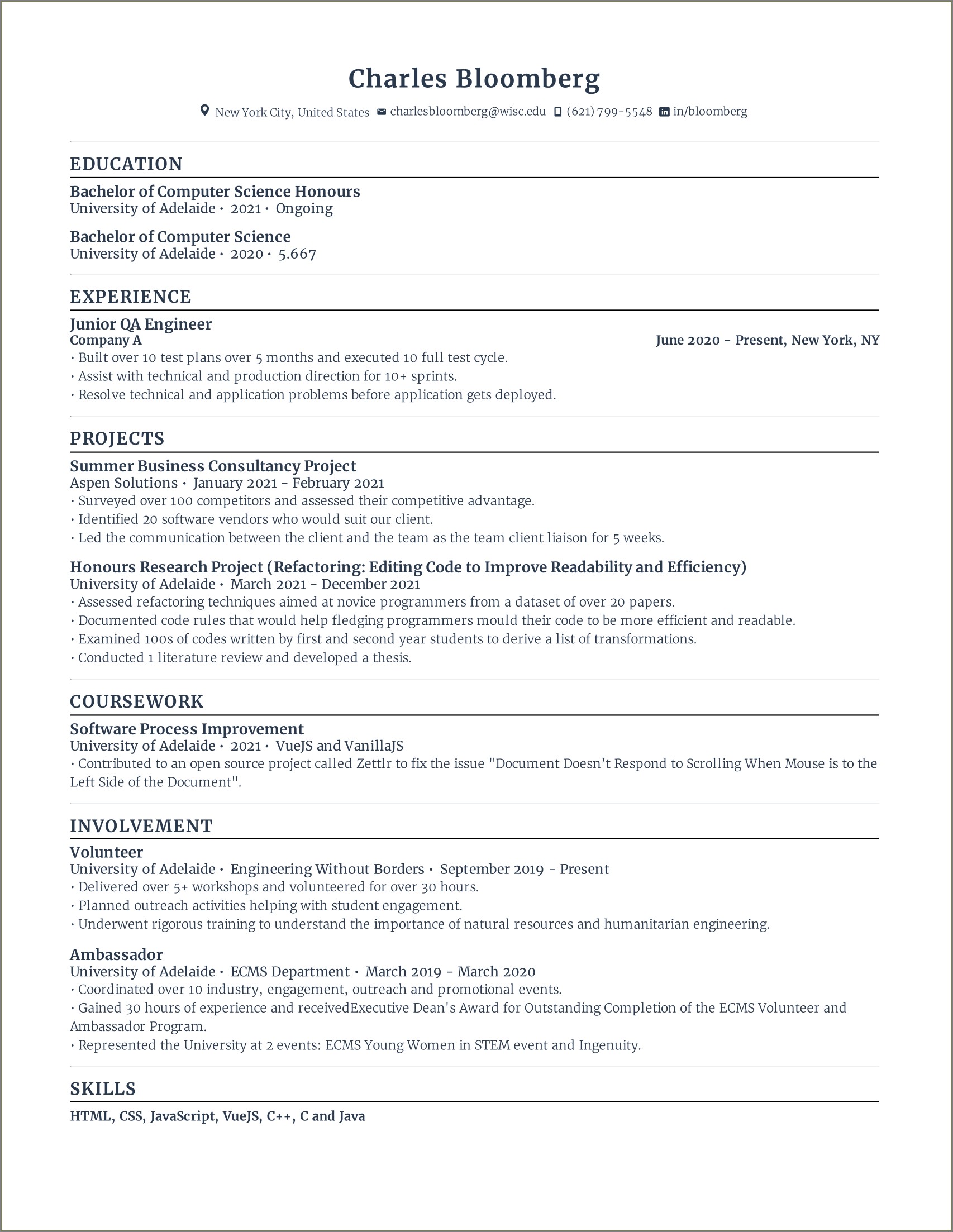 Sql Statements Testing Qa Resume Sample