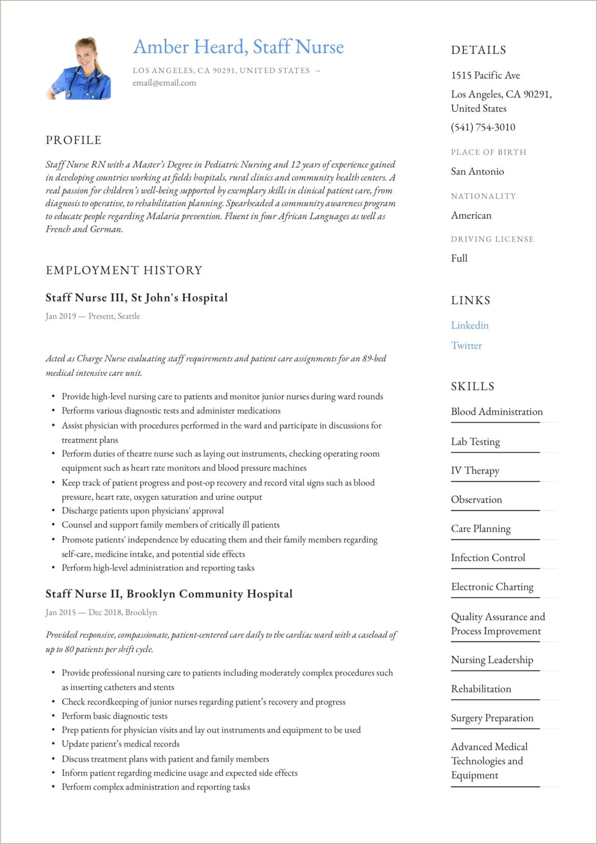 Staff Nurse Resume Word Format Download