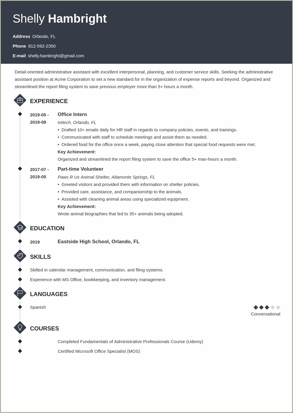 Startup Company Administrative Experience On Resume