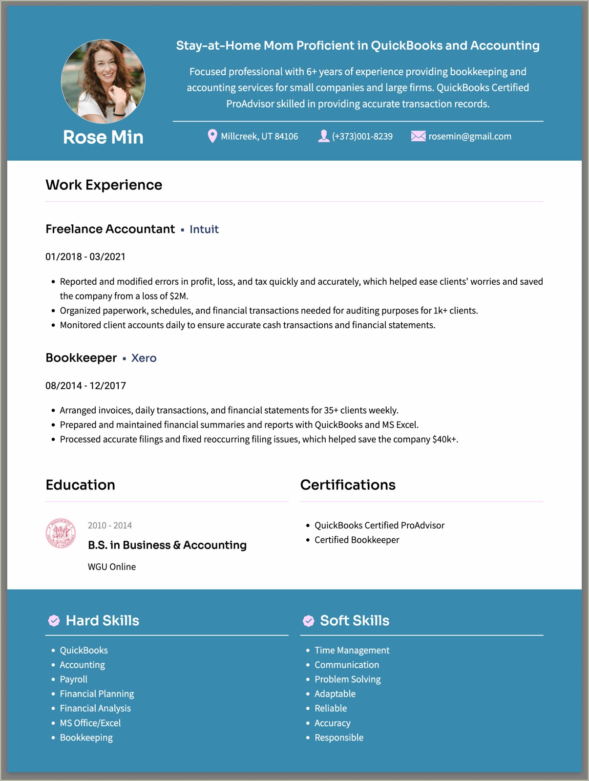 Stay At Home Mom Skills For Resume Sample