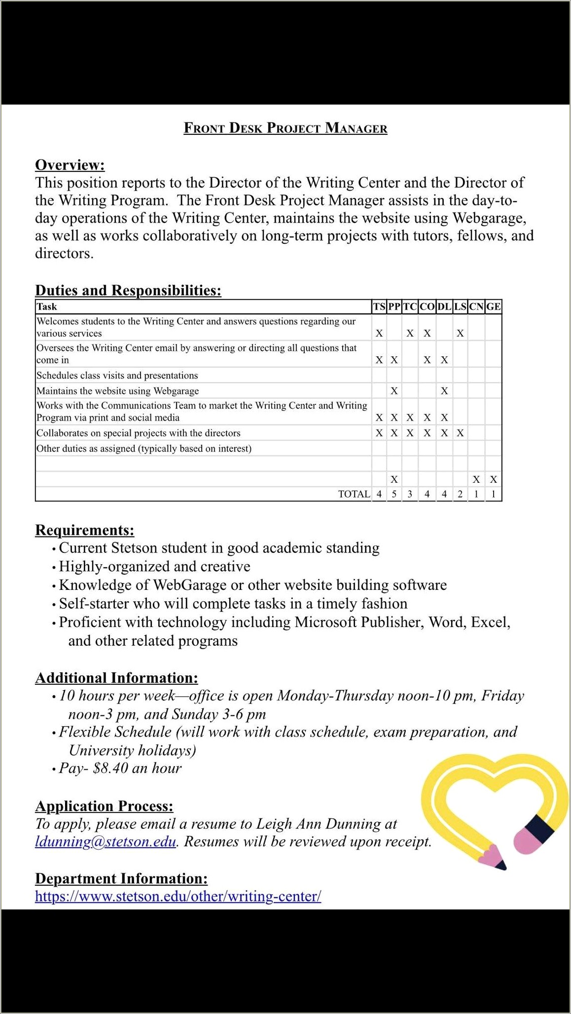 Stetson University School Of Music Resume