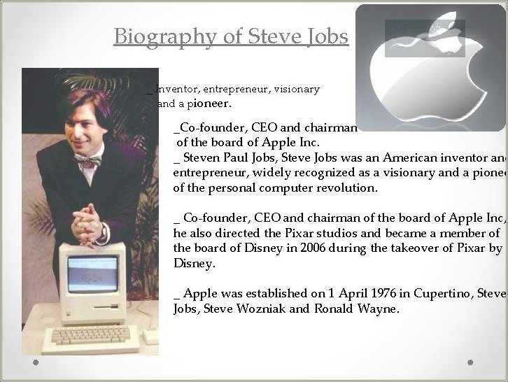 Steven Paul Jobs Biografia Resumida En Ingles