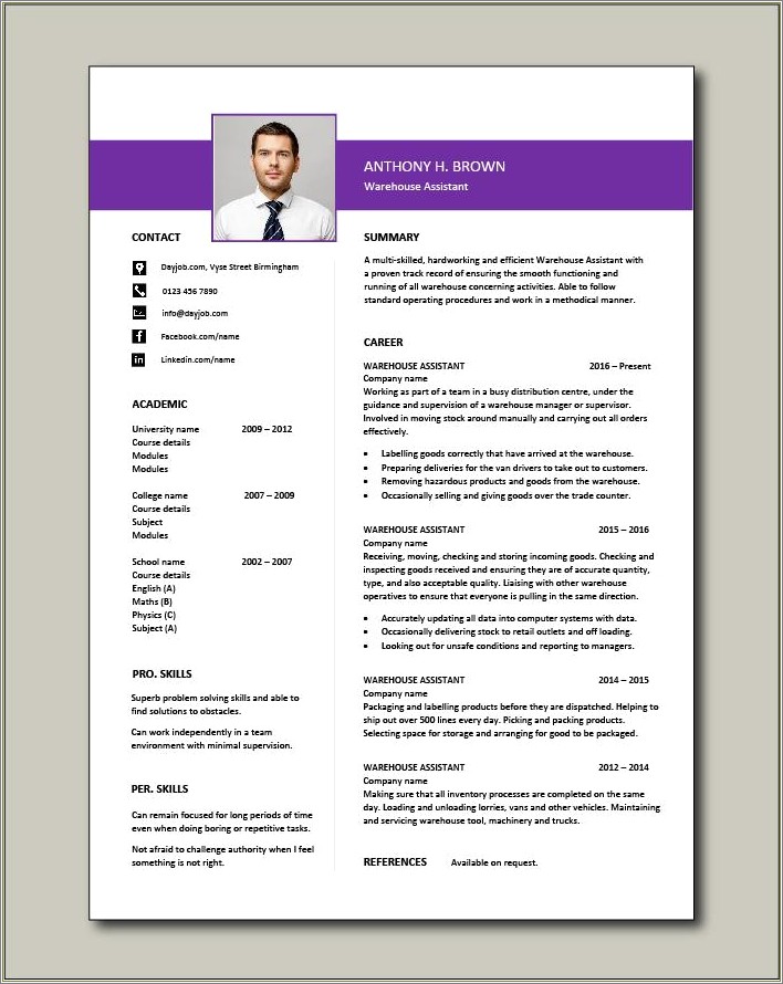 Store Keeper Job Description For Resume