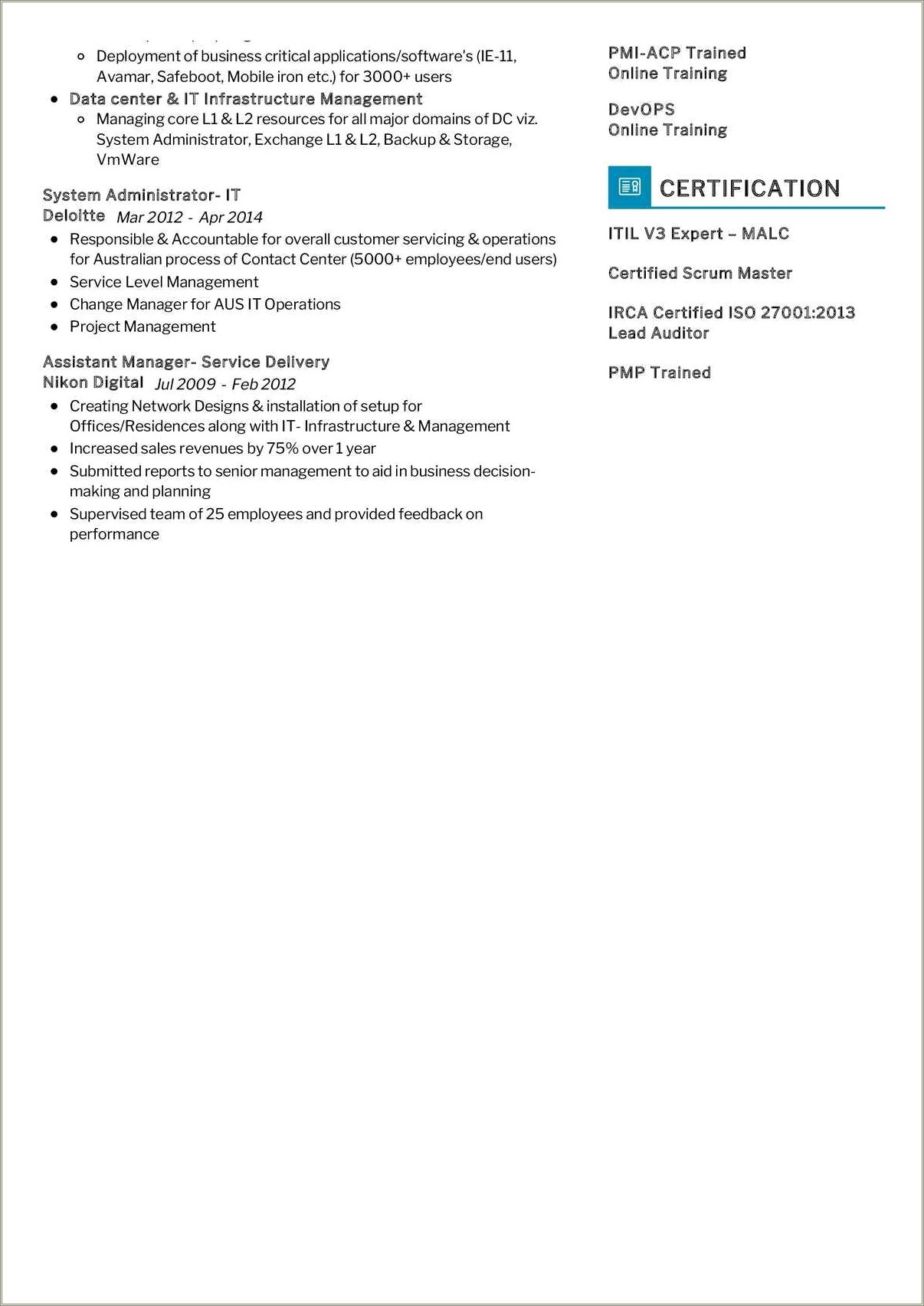 Store Operations Manager Job Description For Resume