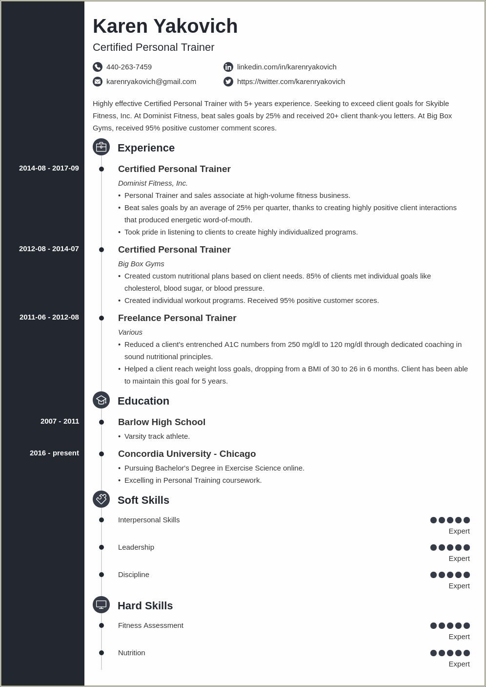 Strength And Conditioning Coach Resume Example