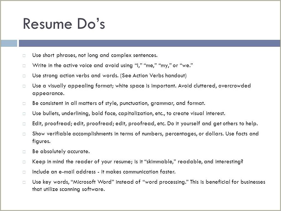 Strong Action Words For A Resume