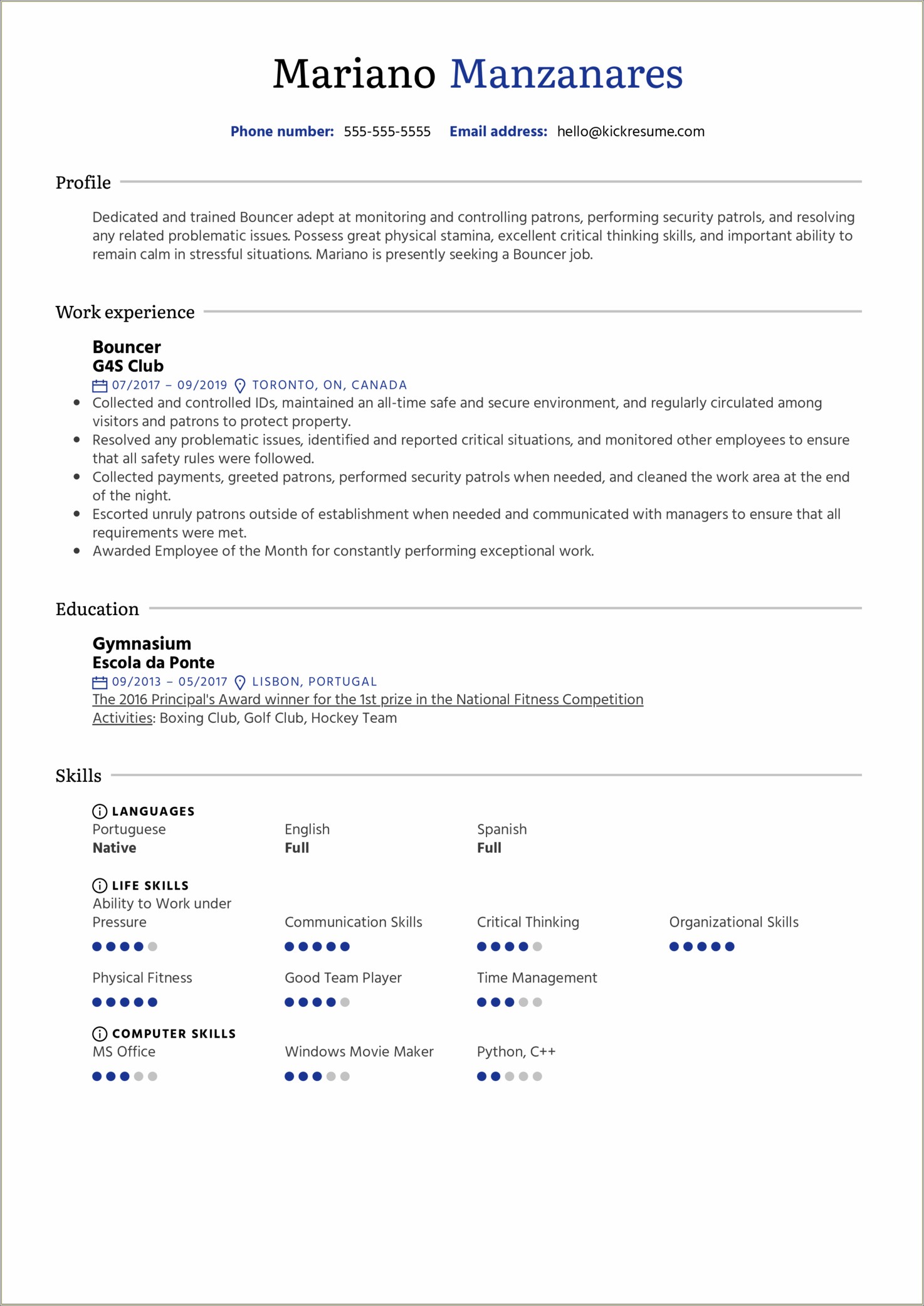 Strong Military Resume Bullet Point Examples