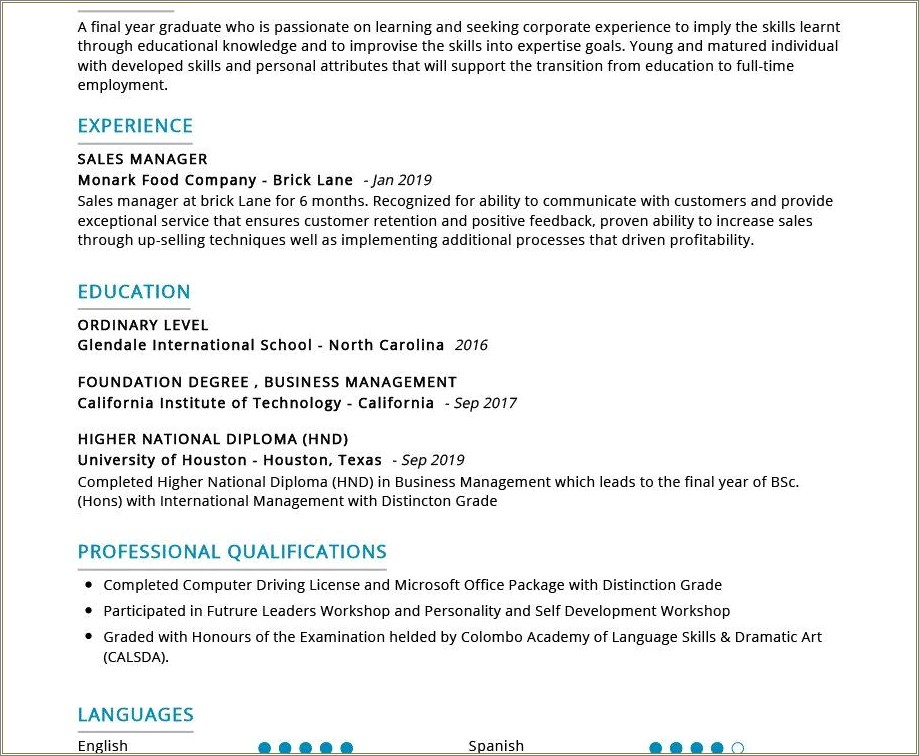 Strong Objective Resume 2017 Development Student Example