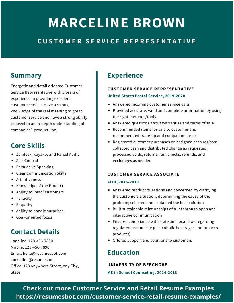 Strong Skills For Resume In Retail