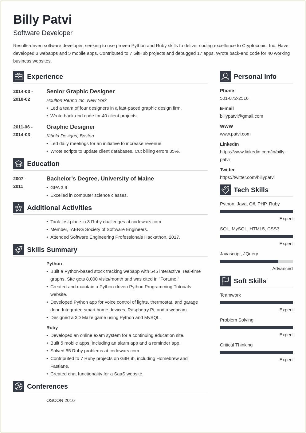 Strong Summary For A Resume Switching Career