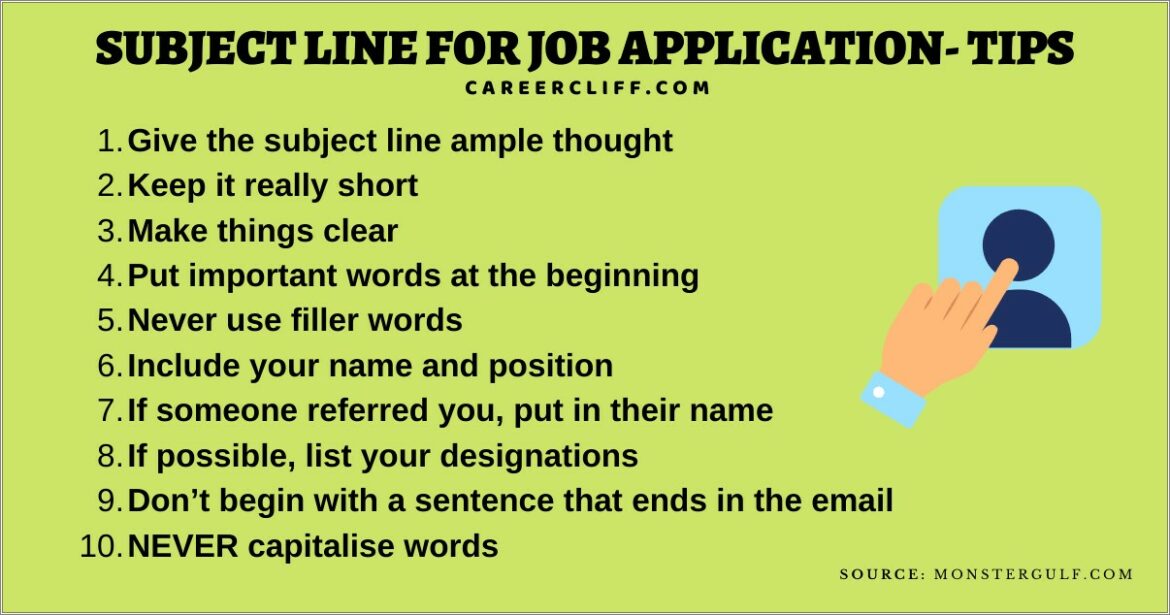 Subject Line 3 Exp Online Job Application Resume