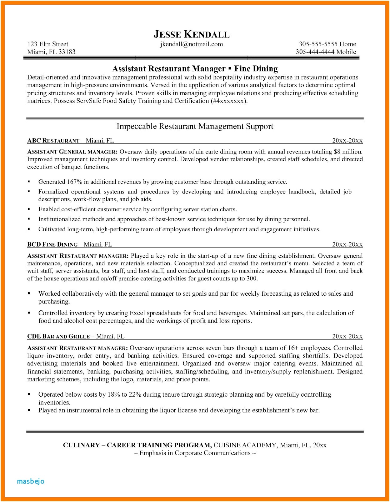 Subway Manager Job Description For Resume