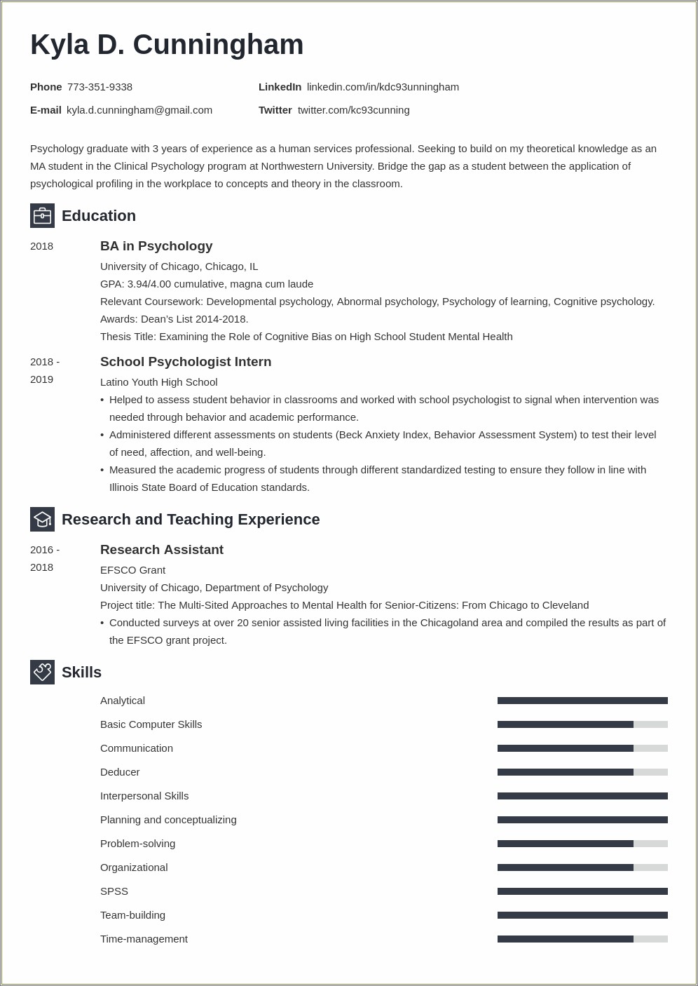 Successful Resume Examples To Graduate School