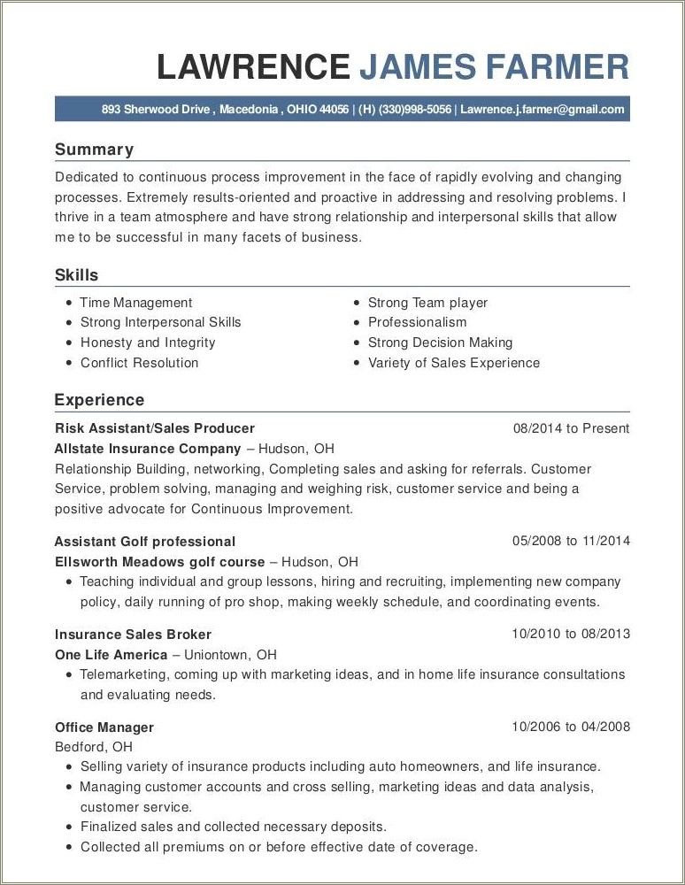 Summarizing Farmers Market Skills For A Resume