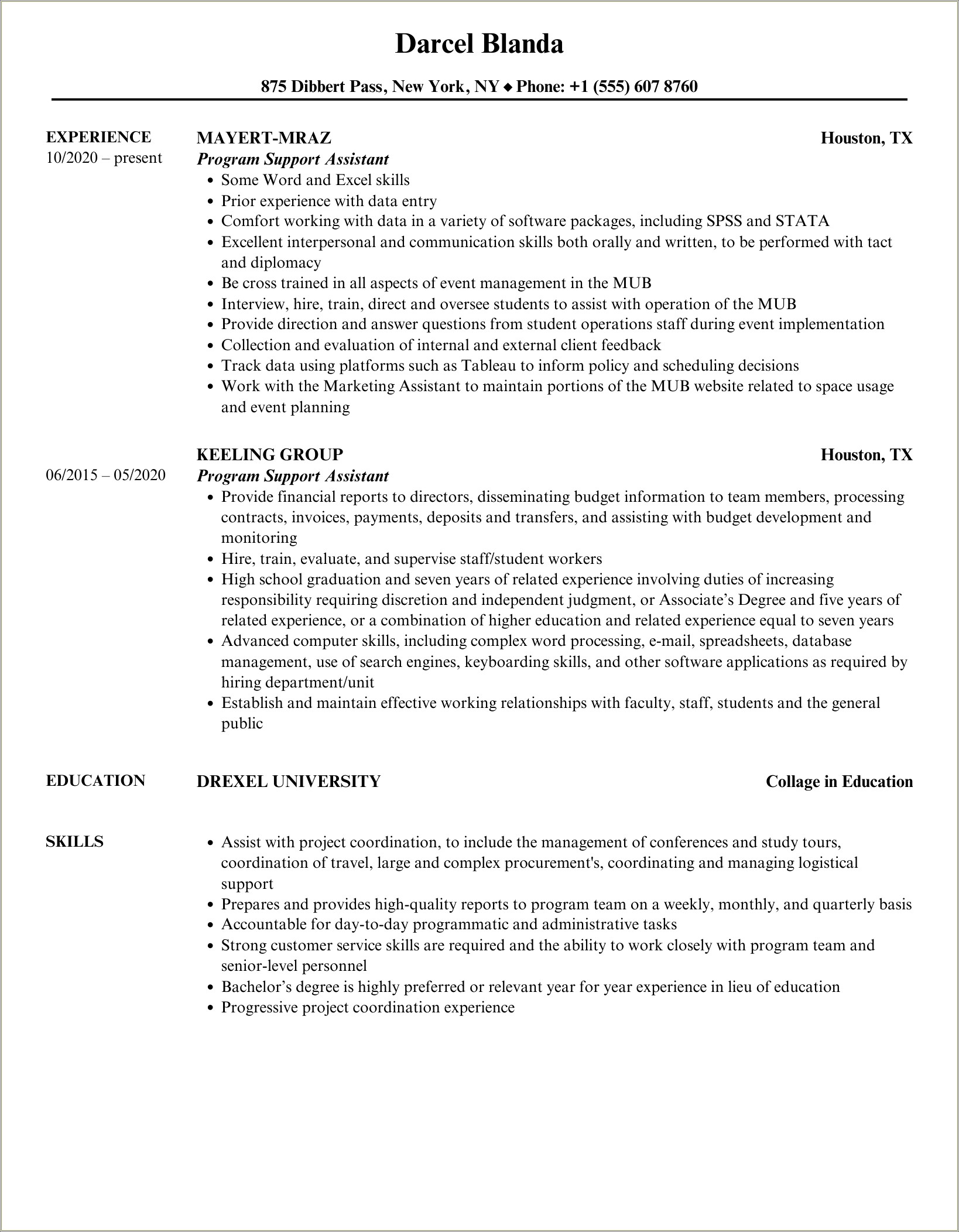 Summarizing Peace Corps Experience For A Federal Resume