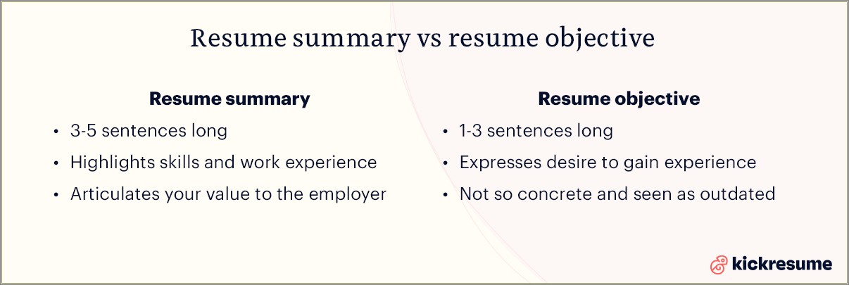 Summary And Goals Section In Resume